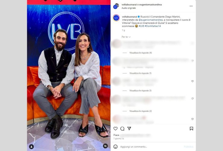 Eugenio Mastrandrea insieme a Caterina Balivo